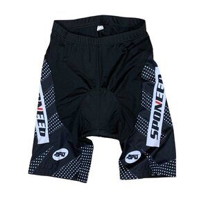 Sponeed Padded Bike Shorts Black Graphic Cycling Compression Large